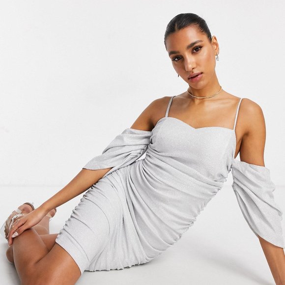 ASOS CLUB LONDON SPARKLE DRESS - Picture 2 of 9